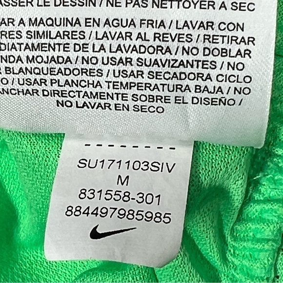 NIKE DRIFIT Women's Running Shorts Lined Neon Green Purple Trim Size M 3" Inseam - Picture 16 of 16